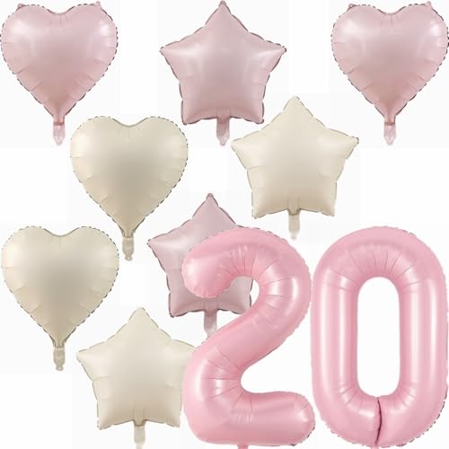 Yunchu Online 20. Geburtstagsdeko Mädche Rosa Luftballons Deko Luftballons 20 Rosa 40" Folienballon Zahl 20 Luftballon Geburtstag Zahl 20 Rosa Mädchen Rosa Deko für Mädchen 20. Geburtstag Party Deko von Yunchu Online