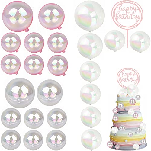 Yunchu Online 25 Stück Happy Birthday Tortendeko Geburtstag Mädchen Tortendeko Cupcake Topper Ball Geburtstag Kuchen Dekoration Kugel DIY Tortendeko Hochzeit Cupcake Topper für Geburtstag Hochzeit von Yunchu Online