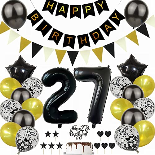Yunchu Online Schwarz Gold 27. Geburtstag Dekoration Mann Frau 27. Geburtstag Schwarz Gold Party Deko Schwarz Tortendeko Geburtstag 27 Geburtstag Deko Geschenk 27 Geburtstag Deko Ballon Yunchu Online Schwarz Gold 27. Geburtstag Dekoration Mann Frau 27. Geburtstag Schwarz Gold Party Deko Schwarz Tortendeko Geburtstag 27 Geburtstag Deko Geschenk 27 Geburtstag Deko Ballon von Yunchu Online