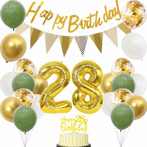 Yunchu Online 28 Geburtstag Deko Frauen Manner 28 Jahre Geburtstag Party Dekoration 28. Geburtstag Tortendeko Sage Grün Weiß Gold Party Ballons für Geburtstagsdeko 28 Jahre Geburtstag Party Dekoration Yunchu Online 28 Geburtstag Deko Frauen Manner 28 Jahre Geburtstag Party Dekoration 28. Geburtstag Tortendeko Sage Grün Weiß Gold Party Ballons für Geburtstagsdeko 28 Jahre Geburtstag Party Dekoration von Yunchu Online