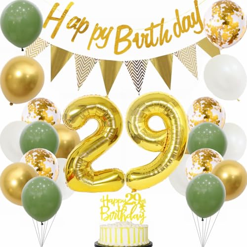 Yunchu Online 29 Geburtstag Deko Frauen Manner 29 Jahre Geburtstag Party Dekoration 29. Geburtstag Tortendeko Sage Grün Weiß Gold Party Ballons für Geburtstagsdeko 29 Jahre Geburtstag Party Dekoration Yunchu Online 29 Geburtstag Deko Frauen Manner 29 Jahre Geburtstag Party Dekoration 29. Geburtstag Tortendeko Sage Grün Weiß Gold Party Ballons für Geburtstagsdeko 29 Jahre Geburtstag Party Dekoration von Yunchu Online