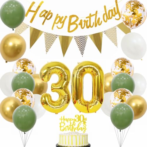 Yunchu Online 30 Geburtstag Deko Frauen Manner 30 Jahre Geburtstag Party Dekoration 30. Geburtstag Tortendeko Sage Grün Weiß Gold Party Ballons für Geburtstagsdeko 30 Jahre Geburtstag Party Dekoration Yunchu Online 30 Geburtstag Deko Frauen Manner 30 Jahre Geburtstag Party Dekoration 30. Geburtstag Tortendeko Sage Grün Weiß Gold Party Ballons für Geburtstagsdeko 30 Jahre Geburtstag Party Dekoration von Yunchu Online