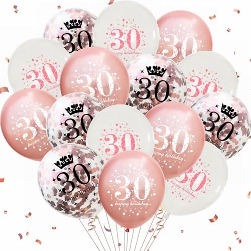 Yunchu Online 30. Geburtstag Luftballons Happy 30th Birthday Ballons Rose Gold 30. Geburtstag Dekoration 30 Jubiläum Geburtstagsparty Deko für Mädchen Jungen 30. Geburtstag Jubiläum Zubehör von Yunchu Online