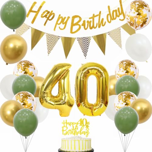 Yunchu Online 40 Geburtstag Deko Frauen Manner 40 Jahre Geburtstag Party Dekoration 40. Geburtstag Tortendeko Sage Grün Weiß Gold Party Ballons für Geburtstagsdeko 40 Jahre Geburtstag Party Dekoration Yunchu Online 40 Geburtstag Deko Frauen Manner 40 Jahre Geburtstag Party Dekoration 40. Geburtstag Tortendeko Sage Grün Weiß Gold Party Ballons für Geburtstagsdeko 40 Jahre Geburtstag Party Dekoration von Yunchu Online