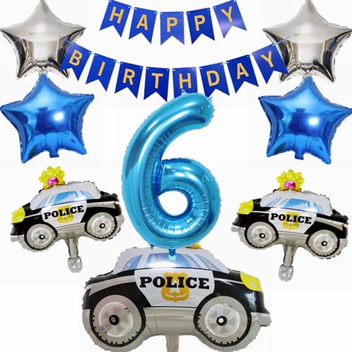 Yunchu Online 6. Polizei Geburtstag Dekoration - Tortendeko Luftballons, Blau Zahl 6 Helium Ballon für Motto Party Junge Geburtstag Party Supplies Yunchu Online 6. Polizei Geburtstag Dekoration - Tortendeko Luftballons, Blau Zahl 6 Helium Ballon für Motto Party Junge Geburtstag Party Supplies von Yunchu Online