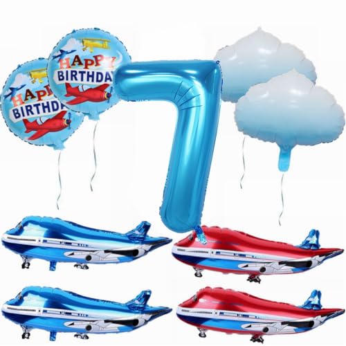 Yunchu Online 7. Flugzeug Geburtstag Dekoration Großer Blauer Rot Flugzeug Ballon Flugzeug Geburtstag Ballon Flugzeug Cloud Folienballons Flugzeug Geburtstag Party Set für 7 Geburtstag Junge Mädchen Yunchu Online 7. Flugzeug Geburtstag Dekoration Großer Blauer Rot Flugzeug Ballon Flugzeug Geburtstag Ballon Flugzeug Cloud Folienballons Flugzeug Geburtstag Party Set für 7 Geburtstag Junge Mädchen von Yunchu Online
