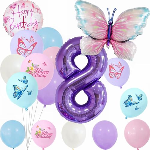 Yunchu Online 8. Geburtstagsdeko Mädche Lila Schmetterling Geburtstag Deko 8.Schmetterling Geburtstag Party Set Kindergeburtstag Party Deko für Mädchen Geburtstags Schmetterlinge Party Deko Yunchu Online 8. Geburtstagsdeko Mädche Lila Schmetterling Geburtstag Deko 8.Schmetterling Geburtstag Party Set Kindergeburtstag Party Deko für Mädchen Geburtstags Schmetterlinge Party Deko von Yunchu Online