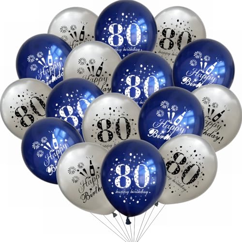 Yunchu Online 80. Geburtstag Luftballons Happy 80th Birthday Ballons Blau Silber 80. Geburtstag Dekoration 80 Jubiläum Geburtstagsparty Deko für Mädchen Jungen 80. Geburtstag Jubiläum Zubehör Yunchu Online 80. Geburtstag Luftballons Happy 80th Birthday Ballons Blau Silber 80. Geburtstag Dekoration 80 Jubiläum Geburtstagsparty Deko für Mädchen Jungen 80. Geburtstag Jubiläum Zubehör von Yunchu Online