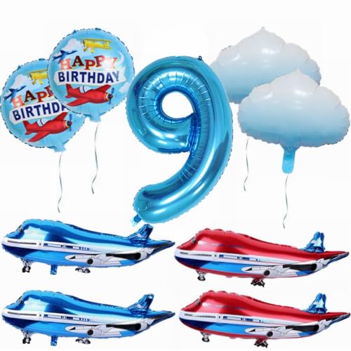 Yunchu Online 9. Flugzeug Geburtstag Dekoration Großer Blauer Rot Flugzeug Ballon Flugzeug Geburtstag Ballon Flugzeug Cloud Folienballons Flugzeug Geburtstag Party Set für 9 Geburtstag Junge Mädchen Yunchu Online 9. Flugzeug Geburtstag Dekoration Großer Blauer Rot Flugzeug Ballon Flugzeug Geburtstag Ballon Flugzeug Cloud Folienballons Flugzeug Geburtstag Party Set für 9 Geburtstag Junge Mädchen von Yunchu Online