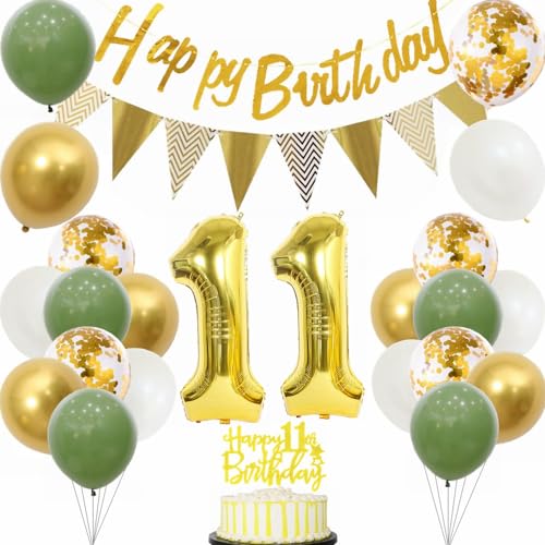 Yunchu Online Deko 11 Geburtstag Junge Mädchen 11 Jahre Geburtstag Party Dekoration 11. Geburtstag Tortendeko Sage Grün Weiß Gold Party Ballons für Geburtstagsdeko 11 Jahre Geburtstag Party Dekoration Yunchu Online Deko 11 Geburtstag Junge Mädchen 11 Jahre Geburtstag Party Dekoration 11. Geburtstag Tortendeko Sage Grün Weiß Gold Party Ballons für Geburtstagsdeko 11 Jahre Geburtstag Party Dekoration von Yunchu Online