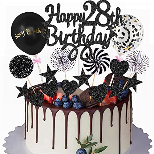 Yunchu Online Happy 28th Birthday Tortendeko Schwarz Tortendeko 28 Geburtstag Deko Kuchen Topper 28 jahre Mann Frau Kuchendeko 28. Geburtstag Schwarz Tortendeko für 28. Geburtstag Cupcake Toppers Yunchu Online Happy 28th Birthday Tortendeko Schwarz Tortendeko 28 Geburtstag Deko Kuchen Topper 28 jahre Mann Frau Kuchendeko 28. Geburtstag Schwarz Tortendeko für 28. Geburtstag Cupcake Toppers von Yunchu Online