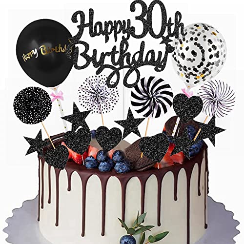 Yunchu Online Happy 30th Birthday Tortendeko Schwarz Tortendeko 30 Geburtstag Deko Kuchen Topper 30 jahre Mann Frau Kuchendeko 30. Geburtstag Schwarz Tortendeko für 30. Geburtstag Cupcake Toppers Yunchu Online Happy 30th Birthday Tortendeko Schwarz Tortendeko 30 Geburtstag Deko Kuchen Topper 30 jahre Mann Frau Kuchendeko 30. Geburtstag Schwarz Tortendeko für 30. Geburtstag Cupcake Toppers von Yunchu Online