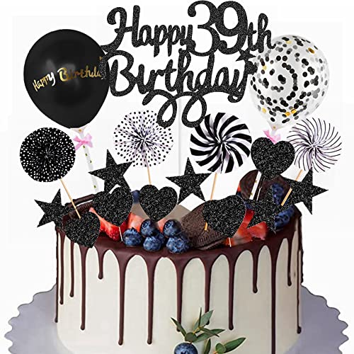 Yunchu Online Happy 39th Birthday Tortendeko Schwarz Tortendeko 39 Geburtstag Deko Kuchen Topper 39 jahre Mann Frau Kuchendeko 39. Geburtstag Schwarz Tortendeko für 39. Geburtstag Cupcake Toppers Yunchu Online Happy 39th Birthday Tortendeko Schwarz Tortendeko 39 Geburtstag Deko Kuchen Topper 39 jahre Mann Frau Kuchendeko 39. Geburtstag Schwarz Tortendeko für 39. Geburtstag Cupcake Toppers von Yunchu Online