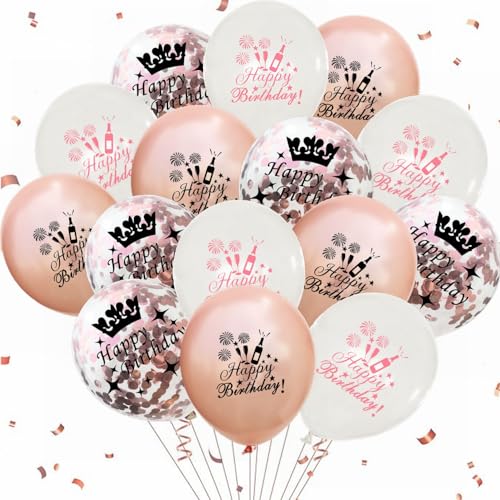 Yunchu Online Happy Birthday Party Ballons Alles Gute zum Geburtstag Ballons Rose Gold Geburtstag Party Dekorationen Geburtstag Ballons Deko Set für Mädchen Jungen Geburtstag Jubiläum Zubehör von Yunchu Online