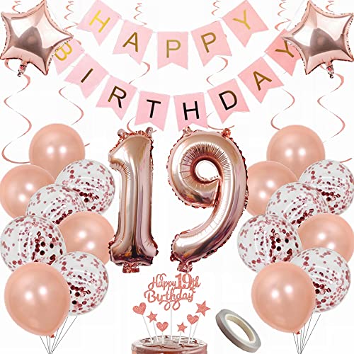 Yunchu Online Luftballon 19. Geburtstag Dekoration Rosegold Party Deko Mädchen Tortendeko Geschenk Ballon Yunchu Online Luftballon 19. Geburtstag Dekoration Rosegold Party Deko Mädchen Tortendeko Geschenk Ballon von Yunchu Online