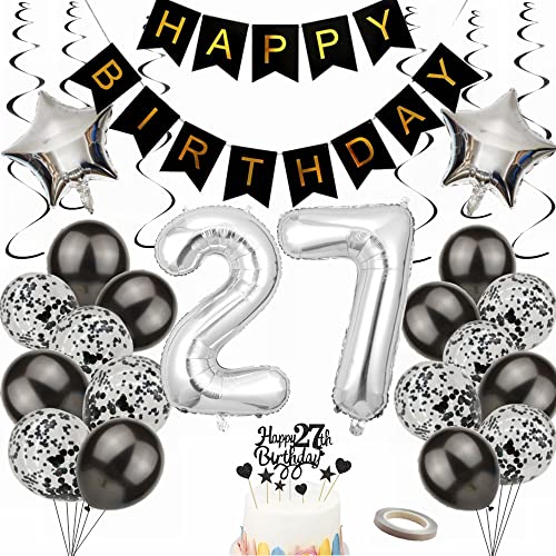 Yunchu Online Luftballon 27. Geburtstag Dekoration 27 Jahr Männer Frauen Black and Silber Party Deko 27. Geburtstag Männer Party Deko 27 Geburtstag Männer Deko Geschenk 27 jahre Geburtstag deko Ballon Yunchu Online Luftballon 27. Geburtstag Dekoration 27 Jahr Männer Frauen Black and Silber Party Deko 27. Geburtstag Männer Party Deko 27 Geburtstag Männer Deko Geschenk 27 jahre Geburtstag deko Ballon von Yunchu Online