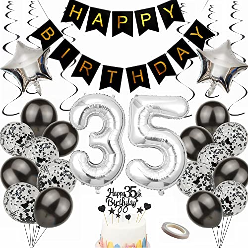 Yunchu Online Luftballon 35. Geburtstag Dekoration 35 Jahr Männer Frauen Black and Silber Party Deko 35. Geburtstag Männer Party Deko 35 Geburtstag Männer Deko Geschenk 35 jahre Geburtstag deko Ballon Yunchu Online Luftballon 35. Geburtstag Dekoration 35 Jahr Männer Frauen Black and Silber Party Deko 35. Geburtstag Männer Party Deko 35 Geburtstag Männer Deko Geschenk 35 jahre Geburtstag deko Ballon von Yunchu Online