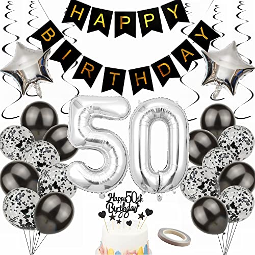 Yunchu Online Luftballon 50. Geburtstag Dekoration 50 Jahr Männer Frauen Black and Silber Party Deko 50. Geburtstag Männer Party Deko 50 Geburtstag Männer Deko Geschenk 50 jahre Geburtstag deko Ballon Yunchu Online Luftballon 50. Geburtstag Dekoration 50 Jahr Männer Frauen Black and Silber Party Deko 50. Geburtstag Männer Party Deko 50 Geburtstag Männer Deko Geschenk 50 jahre Geburtstag deko Ballon von Yunchu Online