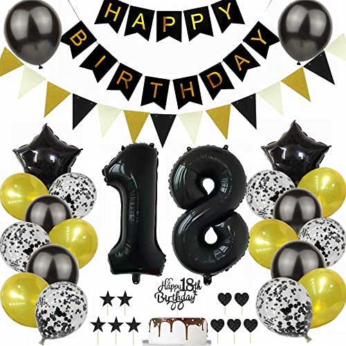 Yunchu Online Schwarz Gold 18. Geburtstag Dekoration Mann Frau 18. Geburtstag Schwarz Gold Party Deko Schwarz Tortendeko Geburtstag 18 Geburtstag Deko Geschenk 18 Geburtstag Deko Ballon Yunchu Online Schwarz Gold 18. Geburtstag Dekoration Mann Frau 18. Geburtstag Schwarz Gold Party Deko Schwarz Tortendeko Geburtstag 18 Geburtstag Deko Geschenk 18 Geburtstag Deko Ballon von Yunchu Online