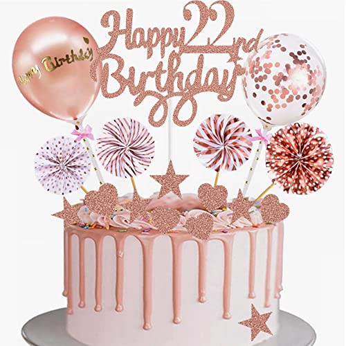 Yunchu Online Tortendeko 22. Geburtstag Frau Happy 22th Birthday Cake Topper Roségold Kuchen Topper 22 jahre Frau Kuchendeko 22. Geburtstag Tortendeko für 22. Geburtstag Cupcake Toppers Yunchu Online Tortendeko 22. Geburtstag Frau Happy 22th Birthday Cake Topper Roségold Kuchen Topper 22 jahre Frau Kuchendeko 22. Geburtstag Tortendeko für 22. Geburtstag Cupcake Toppers von Yunchu Online