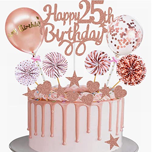Yunchu Online Tortendeko 25. Geburtstag Frau Happy 25th Birthday Cake Topper Roségold Kuchen Topper 25 jahre Frau Kuchendeko 25. Geburtstag Tortendeko für 25. Geburtstag Cupcake Toppers Yunchu Online Tortendeko 25. Geburtstag Frau Happy 25th Birthday Cake Topper Roségold Kuchen Topper 25 jahre Frau Kuchendeko 25. Geburtstag Tortendeko für 25. Geburtstag Cupcake Toppers von Yunchu Online