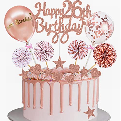Yunchu Online Tortendeko 26. Geburtstag Frau Happy 26th Birthday Cake Topper Roségold Kuchen Topper 26 jahre Frau Kuchendeko 26. Geburtstag Tortendeko für 26. Geburtstag Cupcake Toppers Yunchu Online Tortendeko 26. Geburtstag Frau Happy 26th Birthday Cake Topper Roségold Kuchen Topper 26 jahre Frau Kuchendeko 26. Geburtstag Tortendeko für 26. Geburtstag Cupcake Toppers von Yunchu Online