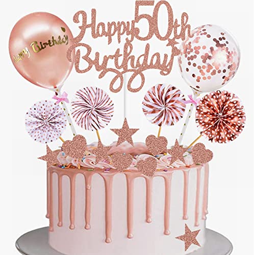 Yunchu Online Tortendeko 50. Geburtstag Frau Happy 50th Birthday Cake Topper Roségold Kuchen Topper 50 jahre Frau Kuchendeko 50. Geburtstag Tortendeko für 50. Geburtstag Cupcake Toppers Yunchu Online Tortendeko 50. Geburtstag Frau Happy 50th Birthday Cake Topper Roségold Kuchen Topper 50 jahre Frau Kuchendeko 50. Geburtstag Tortendeko für 50. Geburtstag Cupcake Toppers von Yunchu Online