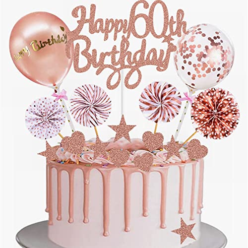 Yunchu Online Tortendeko 60. Geburtstag Frau Happy 60th Birthday Cake Topper Roségold Kuchen Topper 60 jahre Frau Kuchendeko 60. Geburtstag Tortendeko für 60. Geburtstag Cupcake Toppers Yunchu Online Tortendeko 60. Geburtstag Frau Happy 60th Birthday Cake Topper Roségold Kuchen Topper 60 jahre Frau Kuchendeko 60. Geburtstag Tortendeko für 60. Geburtstag Cupcake Toppers von Yunchu Online