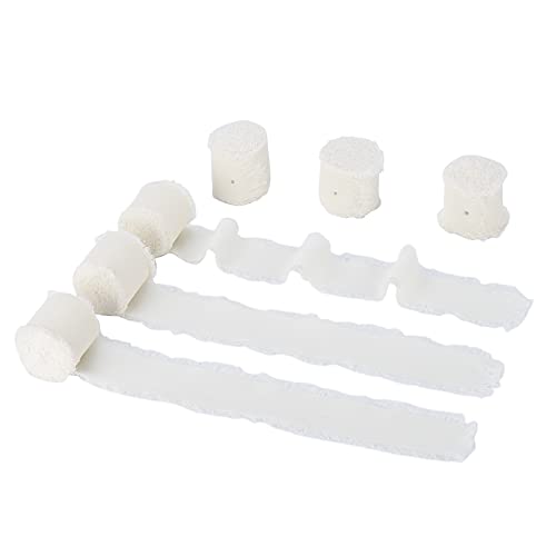 6 Rollen Hochzeit Chiffonband Blumenstrauß Schleifenband Deko Bänder zum Verpacken für Valentinstag Geburtstag Party (5m*3.8cm, Beige) von Yundxi