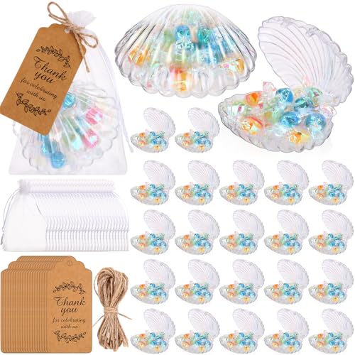 Yungyan 72 Stück transparente Muscheln Meerjungfrau Geburtstag Party Dekoration Gastgeschenke 24 Kunststoff-Muscheln Süßigkeiten-Boxen Muschel-Leckerli-Halter 24 Dankeschön-Etiketten und 24 Beutel für Yungyan 72 Stück transparente Muscheln Meerjungfrau Geburtstag Party Dekoration Gastgeschenke 24 Kunststoff-Muscheln Süßigkeiten-Boxen Muschel-Leckerli-Halter 24 Dankeschön-Etiketten und 24 Beutel für von Yungyan