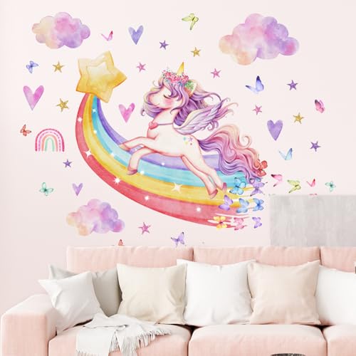 Yunkctuk Wandtattoo Kinderzimmer Mädchen Regenbogen Wandsticker Einhorn Wandaufkleber Schmetterling Wand Stickers Wanddeko für Kindergarten Wohnzimmers Spielzimmers Aktivitätsraums Yunkctuk Wandtattoo Kinderzimmer Mädchen Regenbogen Wandsticker Einhorn Wandaufkleber Schmetterling Wand Stickers Wanddeko für Kindergarten Wohnzimmers Spielzimmers Aktivitätsraums von Yunkctuk