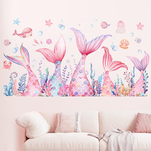 Yunkctuk Wandtattoo Kinderzimmer Meerjungfrau Wandsticker Mädchen Unterwasserwelt Kindertapete Wandaufkleber Meereswelt für Mädchenzimmer Kindergarten Bad Babyzimmer Wohnzimmers Wanddeko Yunkctuk Wandtattoo Kinderzimmer Meerjungfrau Wandsticker Mädchen Unterwasserwelt Kindertapete Wandaufkleber Meereswelt für Mädchenzimmer Kindergarten Bad Babyzimmer Wohnzimmers Wanddeko von Yunkctuk