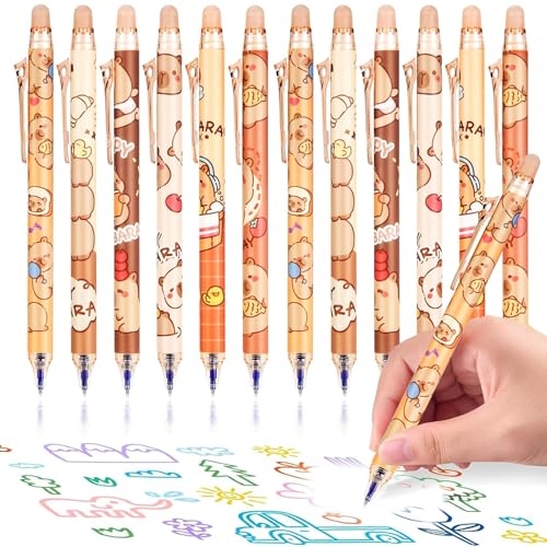 Capybara Stifte,12 Stück Radierbarer Kugelschreiber,Capybara Gelstifte Radierbar,0.5MM Cartoon Tier Kugelschreiber,Kinder Radierbare Stifte,Kugelschreiber mit Radiergummi für Schul Bürobedarf Capybara Stifte,12 Stück Radierbarer Kugelschreiber,Capybara Gelstifte Radierbar,0.5MM Cartoon Tier Kugelschreiber,Kinder Radierbare Stifte,Kugelschreiber mit Radiergummi für Schul Bürobedarf von Yunlaishaocer