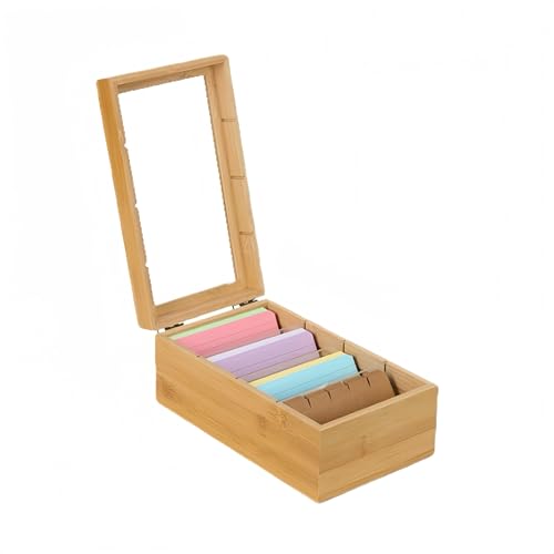 Karteikasten A7, Holz Vokabelbox, Karteikartenbox 25 X 15 X 10cm, Lernkarten box, Holzkasten für Büro Schulen und Heim（Karteikarten Nicht im Enthalten） von Yunlaishaocer