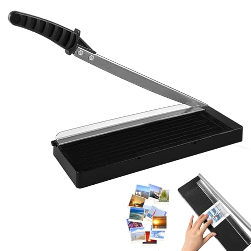 Papierschneider A4, 34cm Papierschneidemaschine bis zu 8 Blätter A4-B7, 3 in 1 Manueller Paper Cutter Papier mit Sicherheitsschutz und Klingenverriegelung,Stanzmaschine, für Papier Fot Scrapbookin von Yunlaishaocer