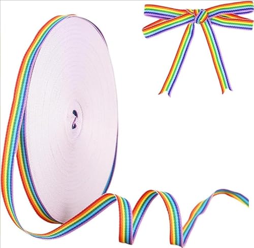 Yunova Regenbogenband, 50 m x 1 cm, Polyester, Satin-Look, mehrfarbig, Bastelband für Geschenkverpackungen, Hochzeits- und Party-Dekoration, Stolzveranstaltungen, DIY-Schleifen und Nähen Yunova Regenbogenband, 50 m x 1 cm, Polyester, Satin-Look, mehrfarbig, Bastelband für Geschenkverpackungen, Hochzeits- und Party-Dekoration, Stolzveranstaltungen, DIY-Schleifen und Nähen von Yunova