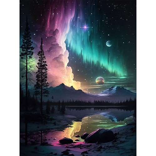 Diamond Painting Set für Erwachsene-Aurora Diamond Painting Kits,5D Naturkulisse Diamant Malerei Set,Naturlandschaft DIY Diamantmalerei Basteln Bilder Arts als Geschenk für Home Wand Décor 30x40cm Diamond Painting Set für Erwachsene-Aurora Diamond Painting Kits,5D Naturkulisse Diamant Malerei Set,Naturlandschaft DIY Diamantmalerei Basteln Bilder Arts als Geschenk für Home Wand Décor 30x40cm von Yunruily
