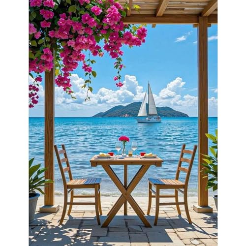 Yunruily Malen Nach Zahlen Erwachsene Landscape-Paint by Numbers Kits for Adults,Landscape Aft Diy Malen Nach Zahlen und Acrylfarbe,zur Heimdekoration,Kein Rahmen (40cmx50cm) von Yunruily