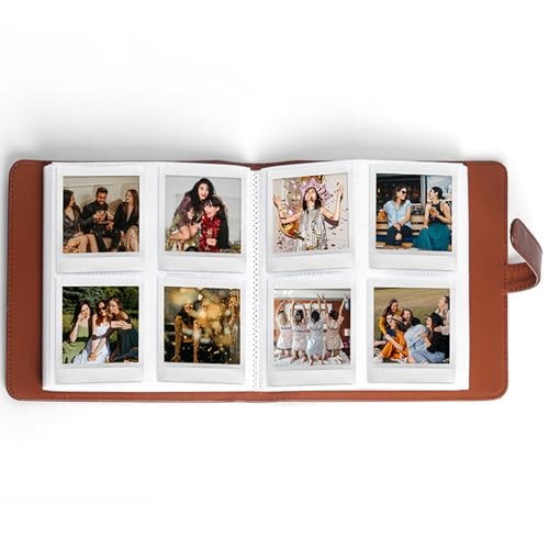 Quadratisches Fotoalbum mit 288 Taschen, für Polaroid-Fotoalben 3 Zoll, für Square SQ1 SQ6 SQ10 SQ20 Sofortbildkamerafilme, Bilderalbenbuch (Braun) von Yunseity