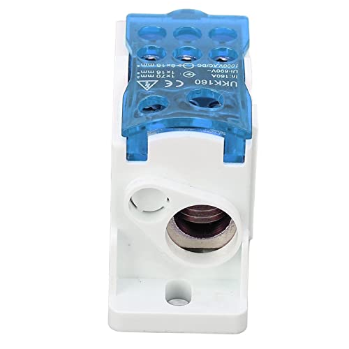 Yunseity 160A DIN RAIL Klemme Blockverteilungsbox mit Messinganschluss für Schrankinstallateure (BLUE) von Yunseity