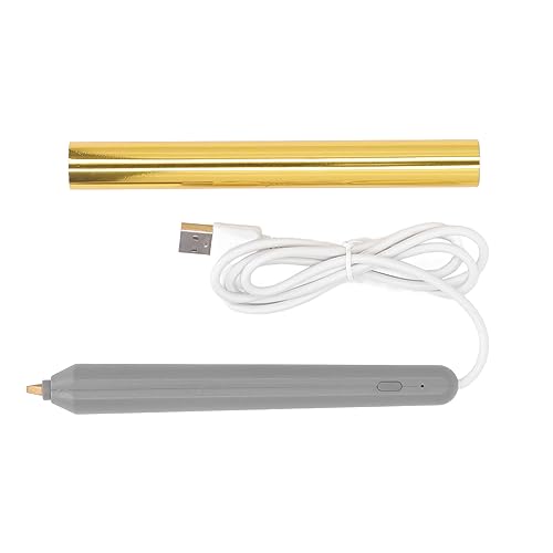 Yunseity Folie Präge Stift USB-Wärmefolienstempel für Einfach zu Bedienende Handwerkswerkzeug für Papierholz Kunststoff Kunststoff (GOLD) von Yunseity