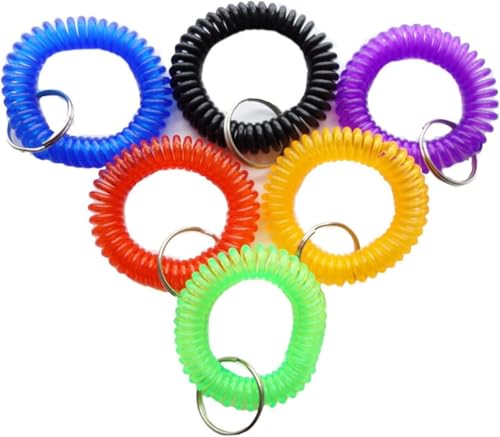 PYunxiao88 Packung mit 6 bunten Federspiralen für Handgelenk, Schlüsselanhänger, Armband von Yunxiao88