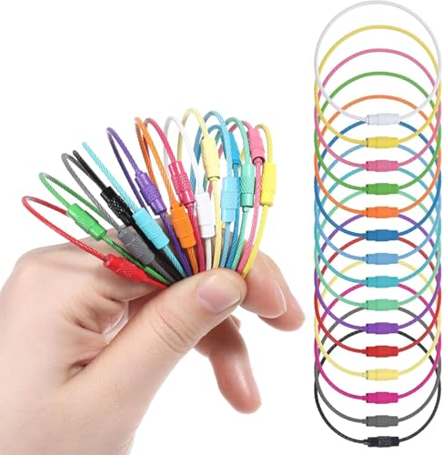 Yunxiao88 32 Stück Edelstahl-Schlaufen, 1,5 mm, mehrfarbig, flexibel, 15,2 cm, Draht-Schlüsselanhänger-Kabel, große Schlüsselanhänger, ausziehbares Draht-Schlüsselanhänger-Kabel für Gepäckanhänger Yunxiao88 32 Stück Edelstahl-Schlaufen, 1,5 mm, mehrfarbig, flexibel, 15,2 cm, Draht-Schlüsselanhänger-Kabel, große Schlüsselanhänger, ausziehbares Draht-Schlüsselanhänger-Kabel für Gepäckanhänger von Yunxiao88