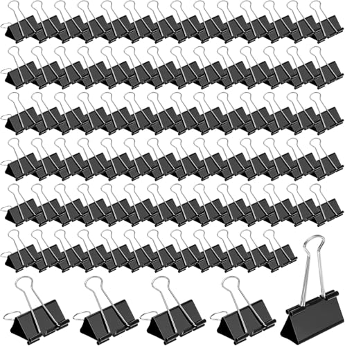 Yunxiao88 96 Stück 5,1 cm große Binder-Clips, Jumbo-Binder-Clips, Papierklemmen, Großpack-Binder-Clips für Büro, Schule und Heimbedarf (schwarz) von Yunxiao88