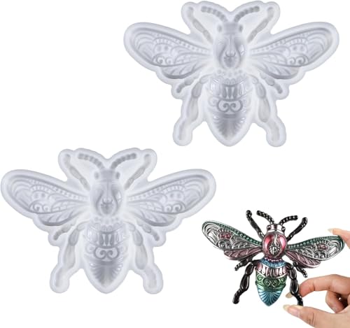 Yunxiao88 Bienenharz-Formen aus Silikon, 2 Stück, große 3D-Bienenform, Form für Epoxidharz, dekorative Insekten-Serie, Kuchen, Schokoladenform für Bastelarbeiten, Ornamente von Yunxiao88