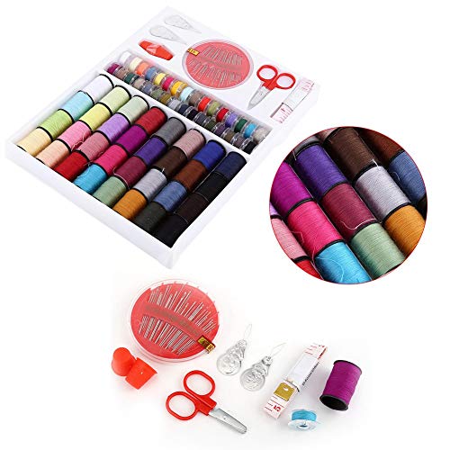 Nähset, Nähzubehör Set,Sewing Kit, 32 Große Nähgarnspulen, 32 Kleine Nähgarnspulen, Nähset Maßband Schere Fingerhut Faden Nadel Set für Anfänger, Reisende, Verwandte und Freunde Nähset, Nähzubehör Set,Sewing Kit, 32 Große Nähgarnspulen, 32 Kleine Nähgarnspulen, Nähset Maßband Schere Fingerhut Faden Nadel Set für Anfänger, Reisende, Verwandte und Freunde von Yunxwd