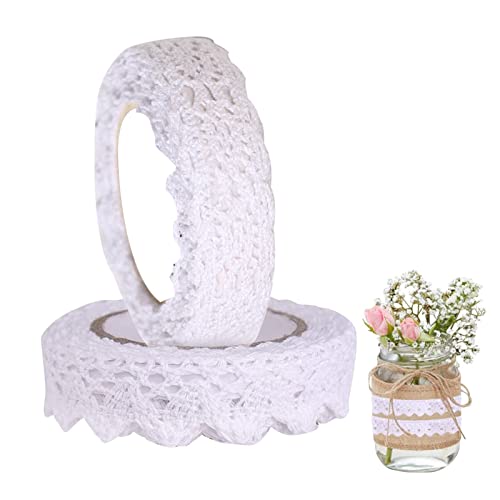 Yunzen 2Rollen Spitzenband Weiß Vintage Selbstklebend Deko Banderolen Spitze Spitzenbordüre Zierband Spitzenborte Spitzenbesatz Dtoffband Dchleifenband Hochzeit 3Mx15mm für Scrapbook Basteln Geschenk Yunzen 2Rollen Spitzenband Weiß Vintage Selbstklebend Deko Banderolen Spitze Spitzenbordüre Zierband Spitzenborte Spitzenbesatz Dtoffband Dchleifenband Hochzeit 3Mx15mm für Scrapbook Basteln Geschenk von Yunzen