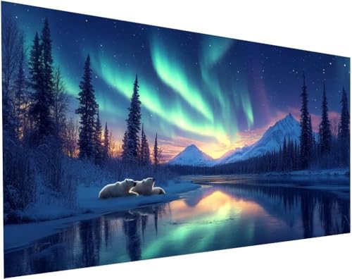Diamond Painting Eisbär Set für Erwachsene, Diamant Painting Bilder Aurora für Basteln Mädchen 8 Jahre Geschenke, 5D DIY Runder Daiments Malerei Stickerei Bilder Anfänger Zuhause Deko 160x80cm L-15 Diamond Painting Eisbär Set für Erwachsene, Diamant Painting Bilder Aurora für Basteln Mädchen 8 Jahre Geschenke, 5D DIY Runder Daiments Malerei Stickerei Bilder Anfänger Zuhause Deko 160x80cm L-15 von Yuogyxog
