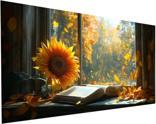 Diamond Painting Fensterbilder Set für Erwachsene, Diamant Painting Bilder Sonnenblumen für Basteln Mädchen 8 Jahre Geschenke, 5D DIY Runder Daiments Malerei Stickerei Bilder Zuhause Deko 80x40cm L-29 Diamond Painting Fensterbilder Set für Erwachsene, Diamant Painting Bilder Sonnenblumen für Basteln Mädchen 8 Jahre Geschenke, 5D DIY Runder Daiments Malerei Stickerei Bilder Zuhause Deko 80x40cm L-29 von Yuogyxog