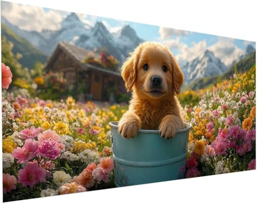 Diamond Painting Hund Set für Erwachsene, Diamant Painting Bilder Natur für Basteln Mädchen 8 Jahre Geschenke, 5D DIY Runder Daiments Malerei Stickerei Bilder Anfänger für Zuhause Deko 110x50cm L-83 Diamond Painting Hund Set für Erwachsene, Diamant Painting Bilder Natur für Basteln Mädchen 8 Jahre Geschenke, 5D DIY Runder Daiments Malerei Stickerei Bilder Anfänger für Zuhause Deko 110x50cm L-83 von Yuogyxog
